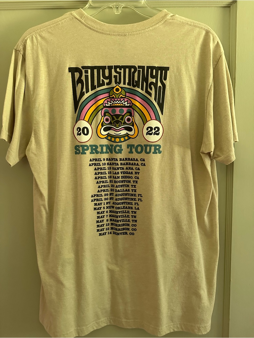 Billy strings Beige Graphic Tee with Multicolor Retro Frog Design - Picture 2 of 4